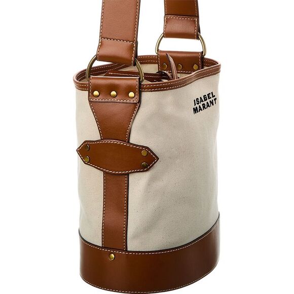 Isabel Marant Canvas & Leather Shoulder Bag, Beige - Picture 3 of 4